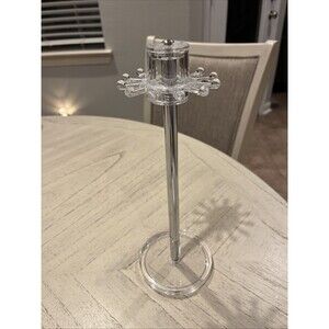 Acrylic Necklace Organizer Rotating Holder Clear Jewelry Display Stand 11” Tall